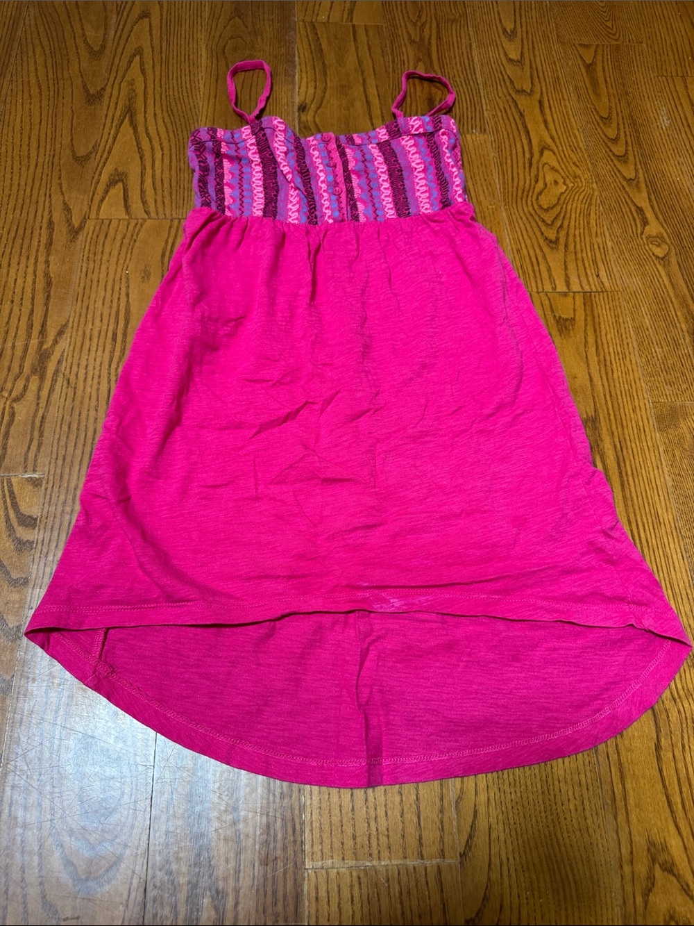 Roxy Girl’s Hot Pink High-Low Skirt with Patterned Waist